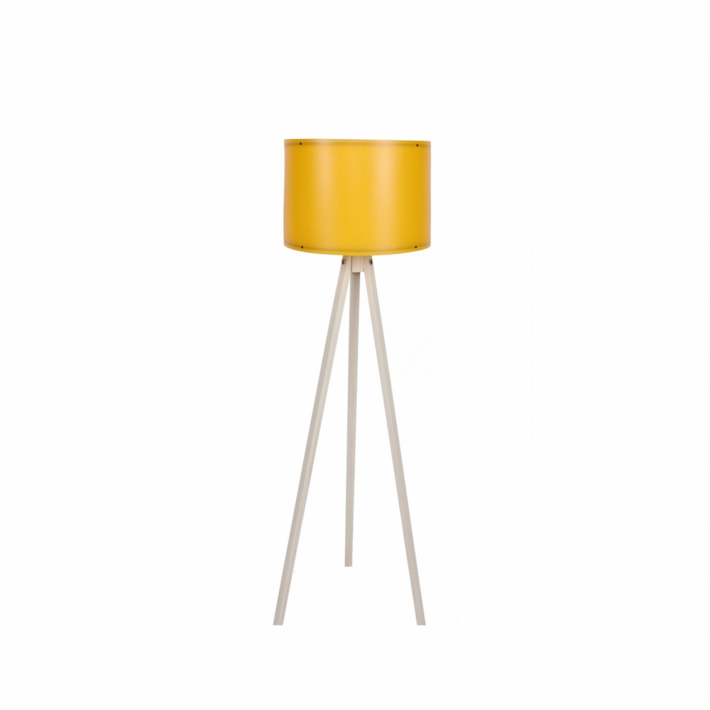 Φωτιστικό δαπέδου "CAGNEY" από MDF/PP σε εκρού/κίτρινο χρώμα Ε27 Φ38x145