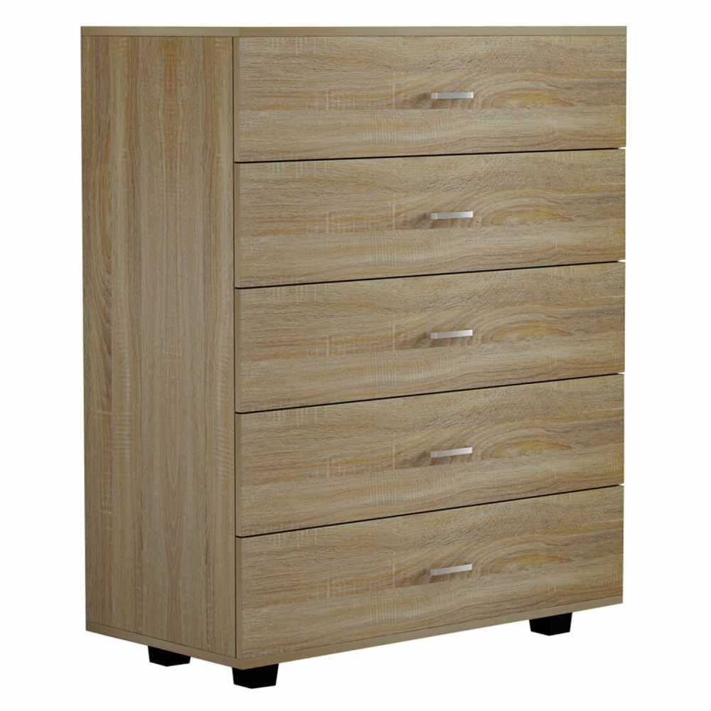 Συρταριέρα "THORG" με πέντε συρτάρια σε χρώμα σονόμα 80x40x100