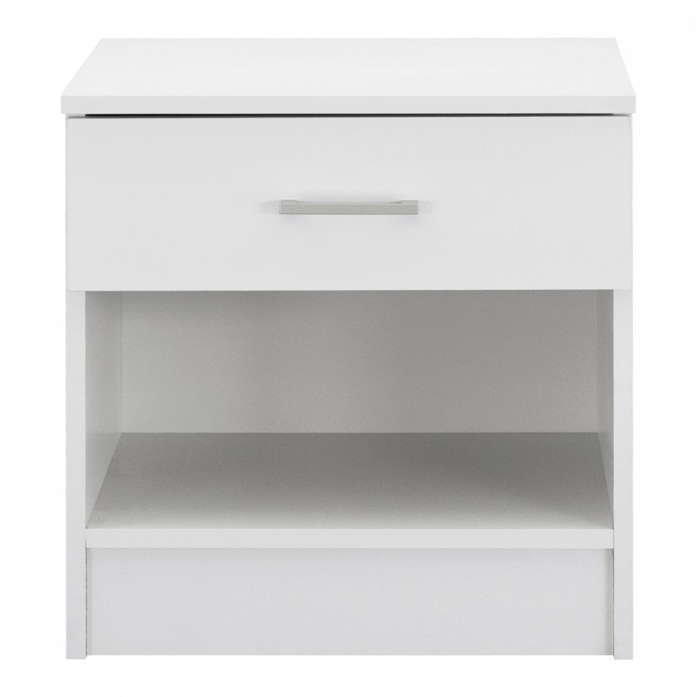Κομοδίνο "LANEY" σε λευκό χρώμα 45x35.5x47