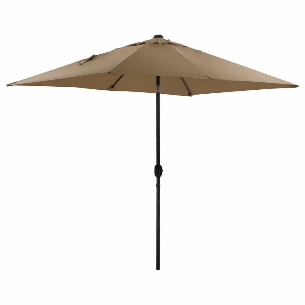 Ομπρέλα "CAMBELL" από αλουμίνιο/ύφασμα σε γκρι/μόκα χρώμα 262x170x253