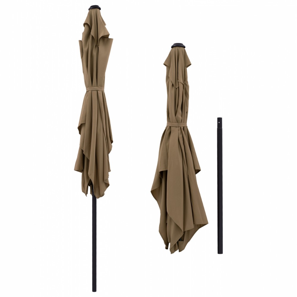 Ομπρέλα "CAMBELL" από αλουμίνιο/ύφασμα σε γκρι/μόκα χρώμα 262x170x253