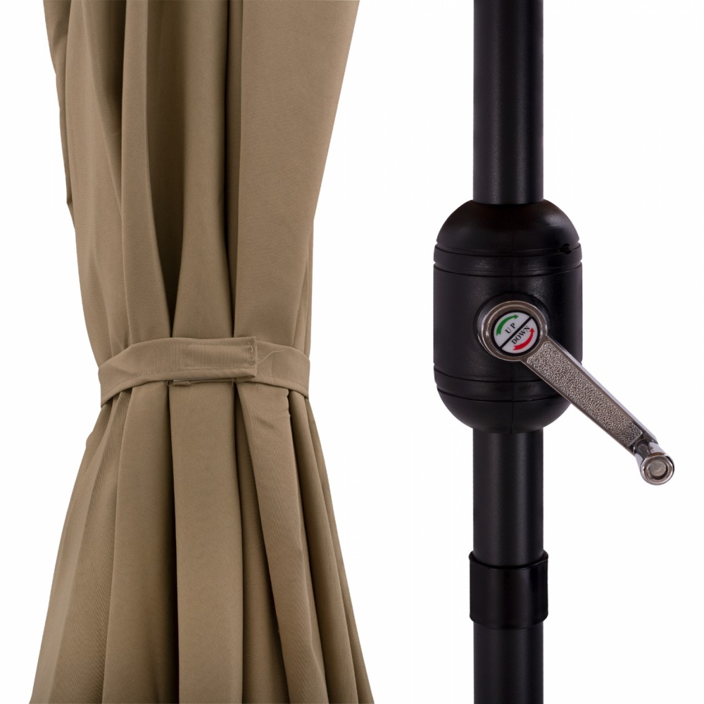 Ομπρέλα "CAMBELL" από αλουμίνιο/ύφασμα σε γκρι/μόκα χρώμα 262x170x253