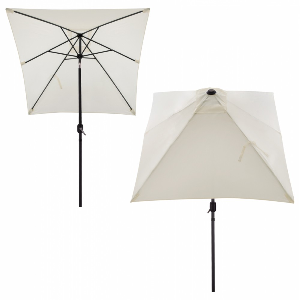 Ομπρέλα "CAMBELL" από αλουμίνιο/ύφασμα σε γκρι/μπεζ χρώμα 262x170x253