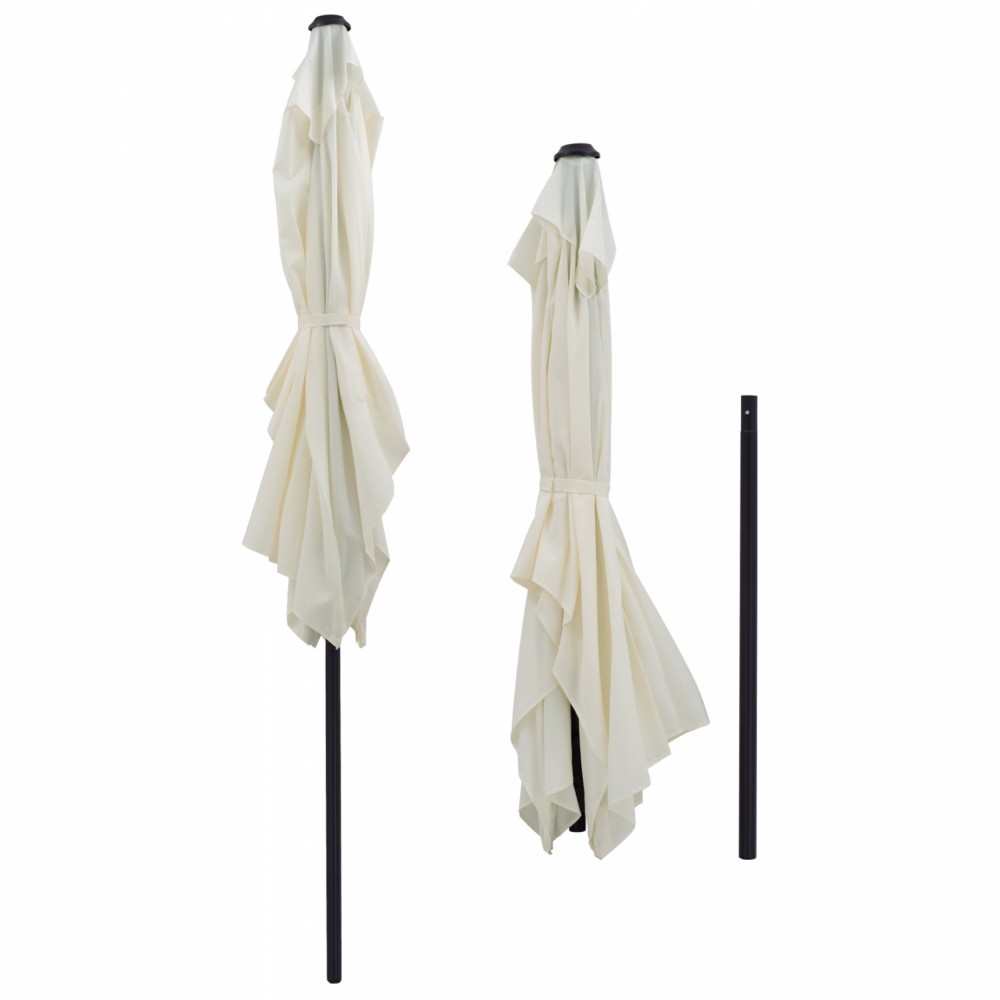 Ομπρέλα "CAMBELL" από αλουμίνιο/ύφασμα σε γκρι/μπεζ χρώμα 262x170x253