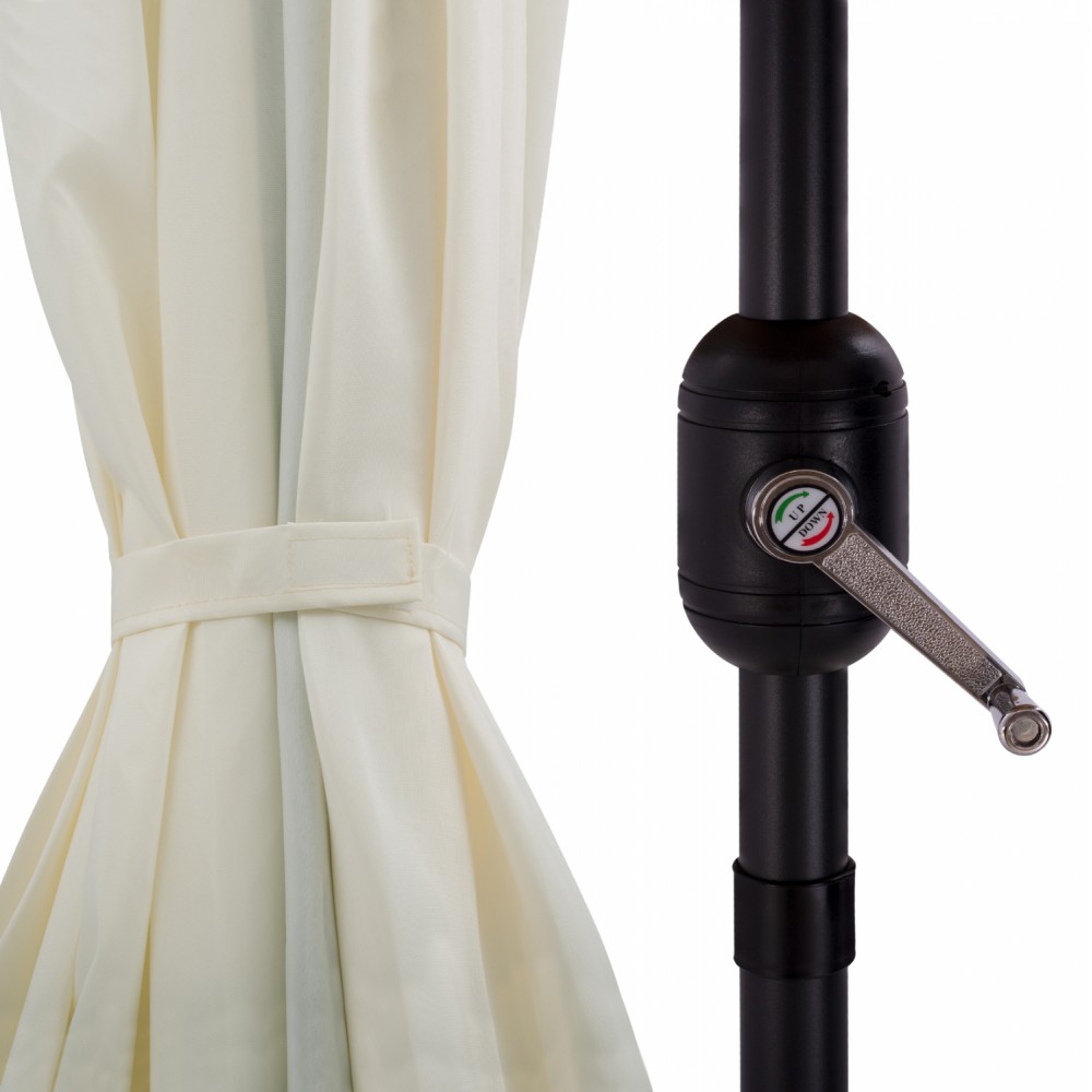 Ομπρέλα "CAMBELL" από αλουμίνιο/ύφασμα σε γκρι/μπεζ χρώμα 262x170x253