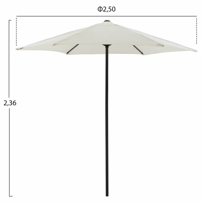 Ομπρέλα "KACEN" από αλουμίνιο/ύφασμα σε γκρι/μπεζ χρώμα Φ250x236