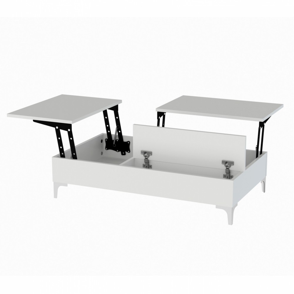 Τραπέζι σαλονιού πολυμορφικό σε λευκό χρώμα 121x69.2x28