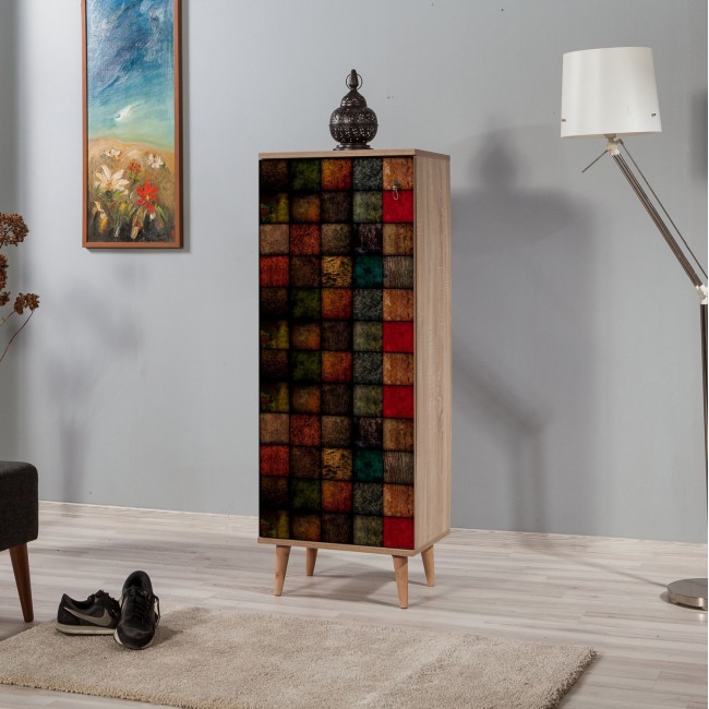 Ντουλάπι-παπουτσοθήκη σε χρώμα σονόμα/πολύχρωμο 50x38x135