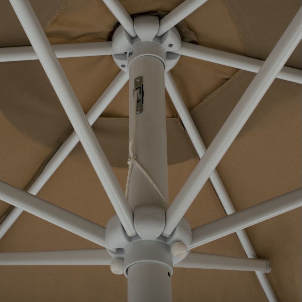 Ομπρέλα "REGGIE" από αλουμίνιο/ύφασμα σε λευκό/μόκα χρώμα Φ300x250