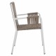 Πολυθρόνα από αλουμίνιο/σχοινί σε λευκό/καπουτσίνο χρώμα 56x58x85