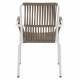 Πολυθρόνα από αλουμίνιο/σχοινί σε λευκό/καπουτσίνο χρώμα 56x58x85