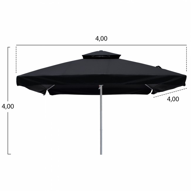 Ομπρέλα επαγγελματική "ALU" από αλουμίνιο/ύφασμα σε λευκό/μαύρο χρώμα Φ400x400
