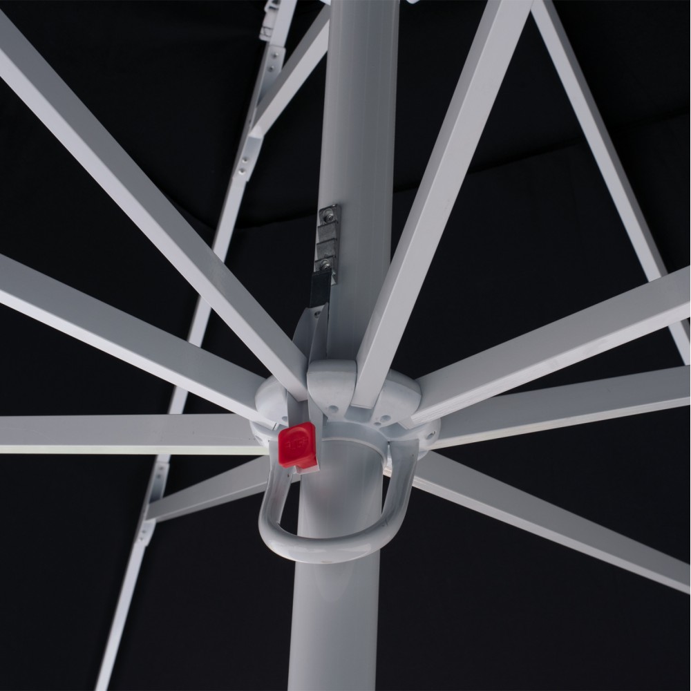 Ομπρέλα επαγγελματική "ALU" από αλουμίνιο/ύφασμα σε λευκό/μαύρο χρώμα Φ400x400