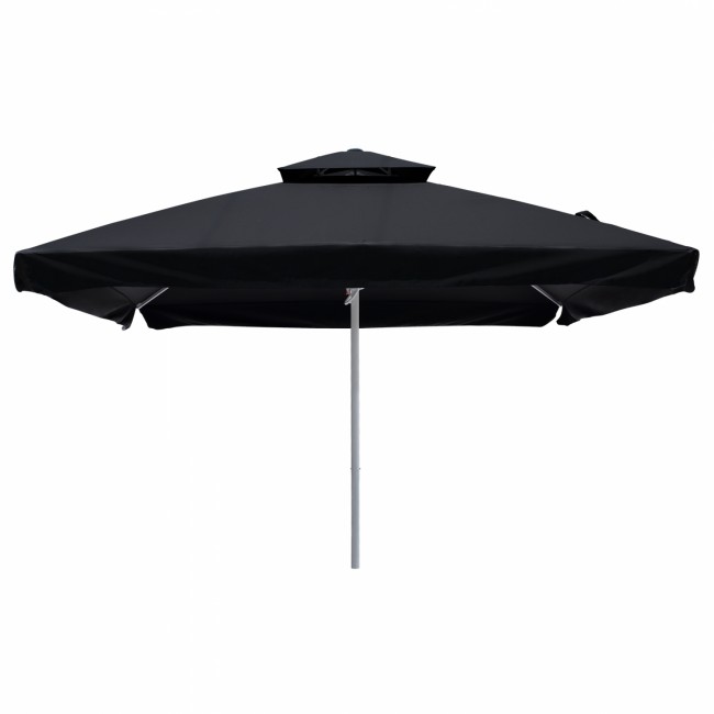 Ομπρέλα επαγγελματική "ALU" από αλουμίνιο/ύφασμα σε λευκό/μαύρο χρώμα Φ400x400