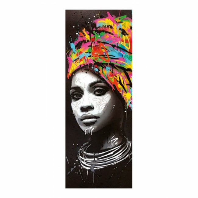 Πίνακας "ΚΟΡΙΤΣΙ ΜΕ ΤΟΥΡΜΠΑΝΙ" σε καμβά πολύχρωμος 80x3x30