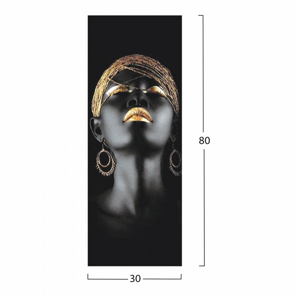 Πίνακας "SENSUAL" σε καμβά σε χρώμα μαύρο/χρυσό 30x3x80