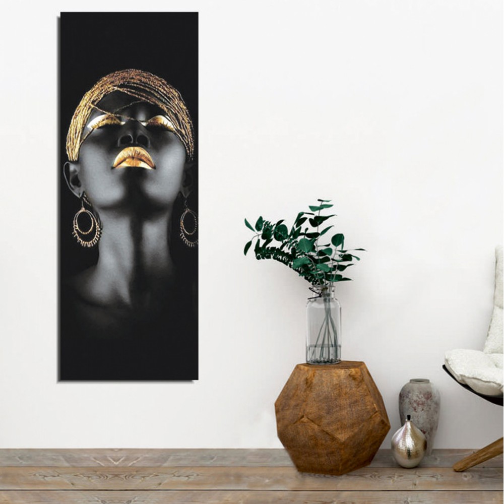 Πίνακας "SENSUAL" σε καμβά σε χρώμα μαύρο/χρυσό 30x3x80