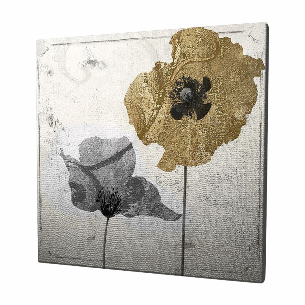 Πίνακας "GOLDEN FLOWER" σε καμβά πολύχρωμος 45x3x45