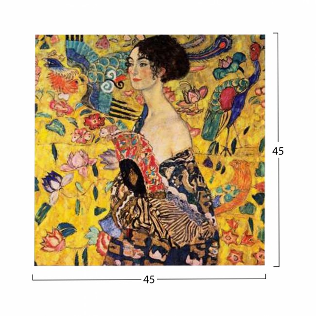 Πίνακας "LADY WITH FAN" σε καμβά πολύχρωμος 45x3x45