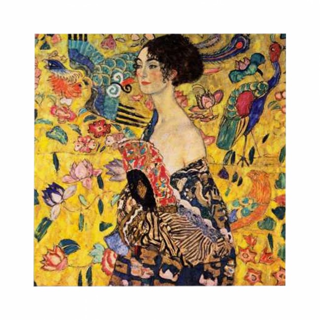 Πίνακας "LADY WITH FAN" σε καμβά πολύχρωμος 45x3x45
