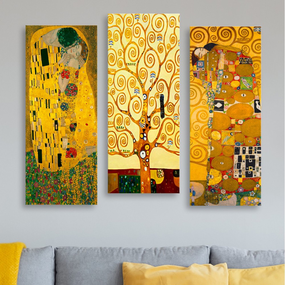 Πίνακας τρίπτυχος "ΑΡΤ ΝΟΥΒΟ" από mdf πολύχρωμος 60x50