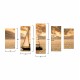 Πίνακας πεντάπτυχος "SUNSET SAILING" από mdf πολύχρωμος 100x60