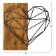 Διακοσμητικό τοίχου "ΚΑΡΔΙΑ" από ξύλο/μέταλλο σε χρώμα καρυδί/μαύρο 58x58