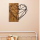 Διακοσμητικό τοίχου "ΚΑΡΔΙΑ" από ξύλο/μέταλλο σε χρώμα καρυδί/μαύρο 58x58