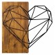 Διακοσμητικό τοίχου "ΚΑΡΔΙΑ" από ξύλο/μέταλλο σε χρώμα καρυδί/μαύρο 58x58
