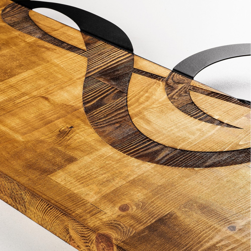 Διακοσμητικό τοίχου "ΚΛΕΙΔΙ ΤΟΥ ΣΟΛ" από ξύλο/μέταλλο σε χρώμα καρυδί/μαύρο 39x58