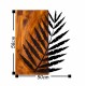Διακοσμητικό τοίχου "ΦΥΛΛΟ" από μέταλλο/ξύλο σε χρώμα φυσικό/μαύρο 50x58