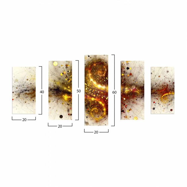 Πίνακας πεντάπτυχος "EXPLOSION" από mdf  πολύχρωμος 100x60