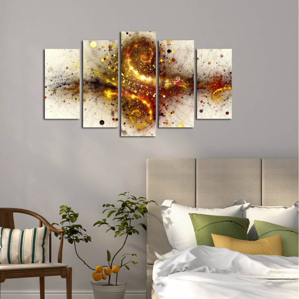 Πίνακας πεντάπτυχος "EXPLOSION" από mdf  πολύχρωμος 100x60