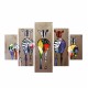 Πίνακας πεντάπτυχος "COLORFUL ZEBRAS" από mdf 92x56