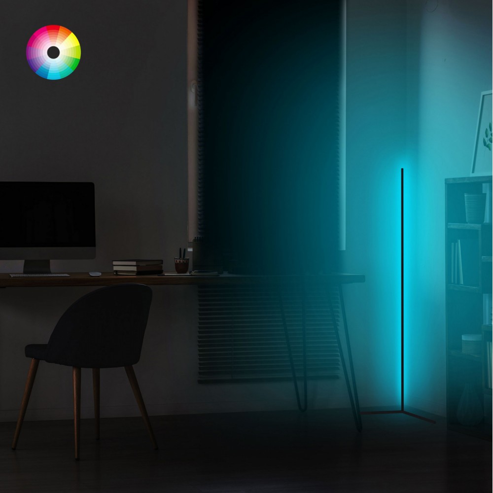 Φωτιστικό δαπέδου από μέταλλο σε μαύρο χρώμα  RGB LED 30x30x120