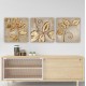 Πίνακας τρίπτυχος "GOLDEN LEAVES" σε καμβά πολύχρωμος 90x30