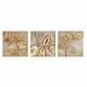 Πίνακας τρίπτυχος "GOLDEN LEAVES" σε καμβά πολύχρωμος 90x30
