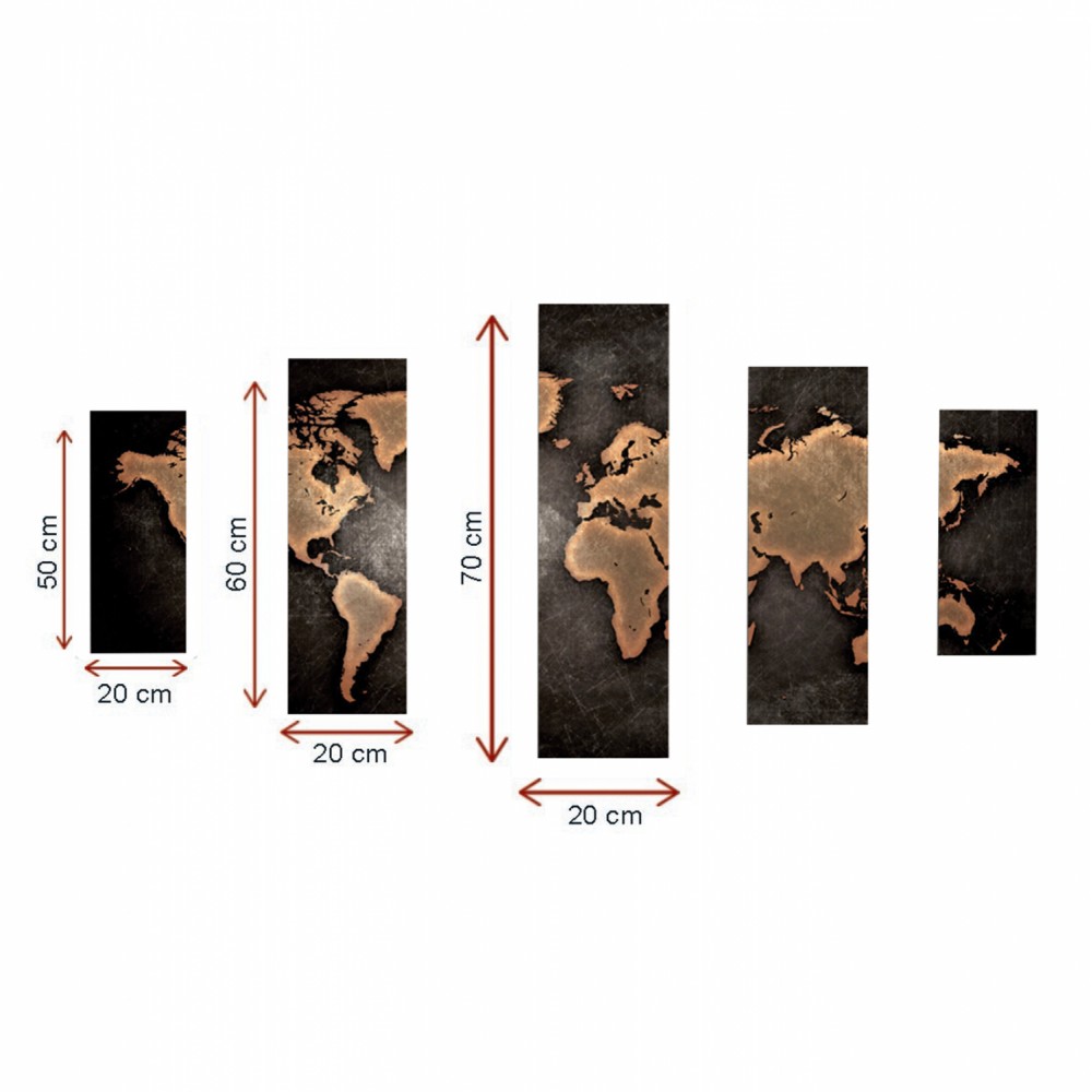 Πίνακας πεντάπτυχος σε καμβά πολύχρωμος 105x3x70