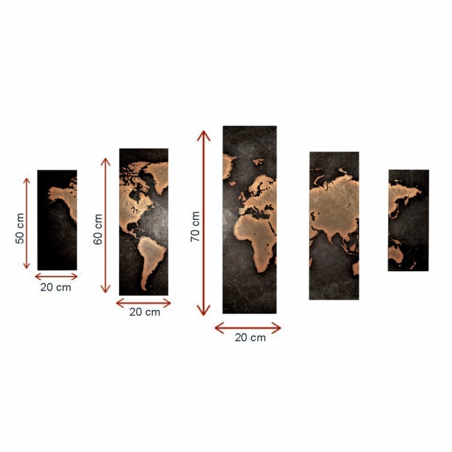 Πίνακας πεντάπτυχος σε καμβά πολύχρωμος 105x3x70