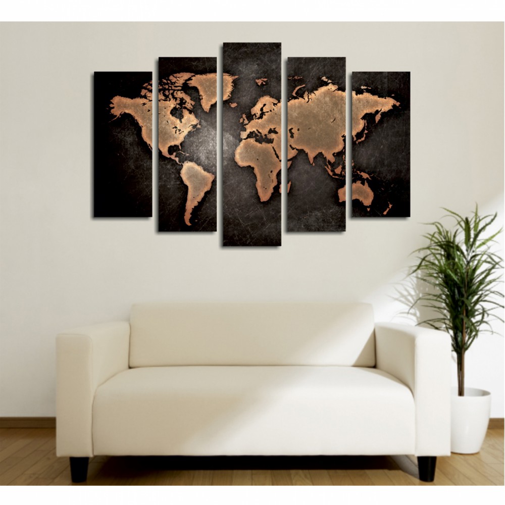 Πίνακας πεντάπτυχος σε καμβά πολύχρωμος 105x3x70