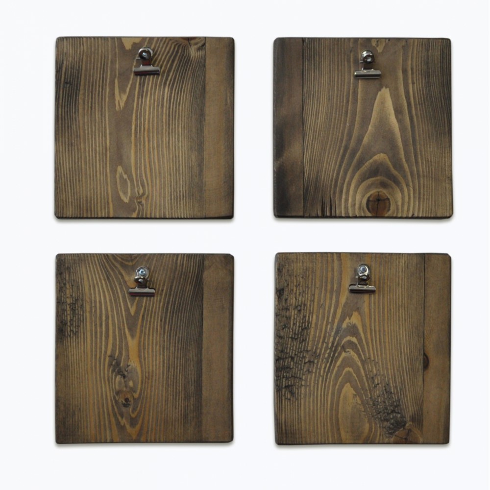 Σετ κάδρα από ξύλο πεύκου σε χρώμα φυσικό 14x1,6x14