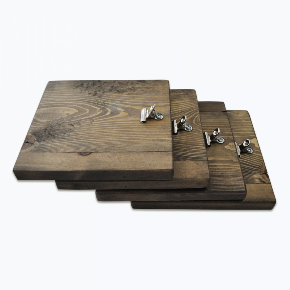 Σετ κάδρα από ξύλο πεύκου σε χρώμα φυσικό 14x1,6x14