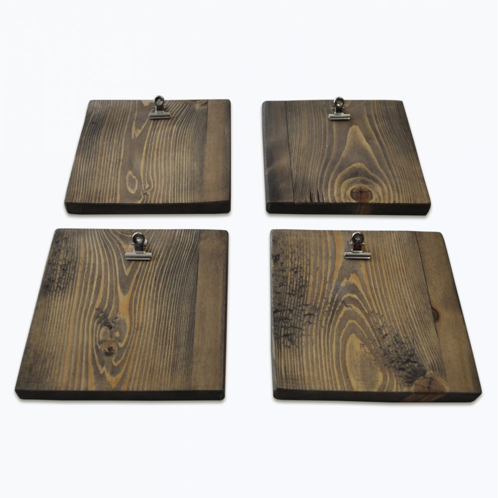 Σετ κάδρα από ξύλο πεύκου σε χρώμα φυσικό 14x1,6x14