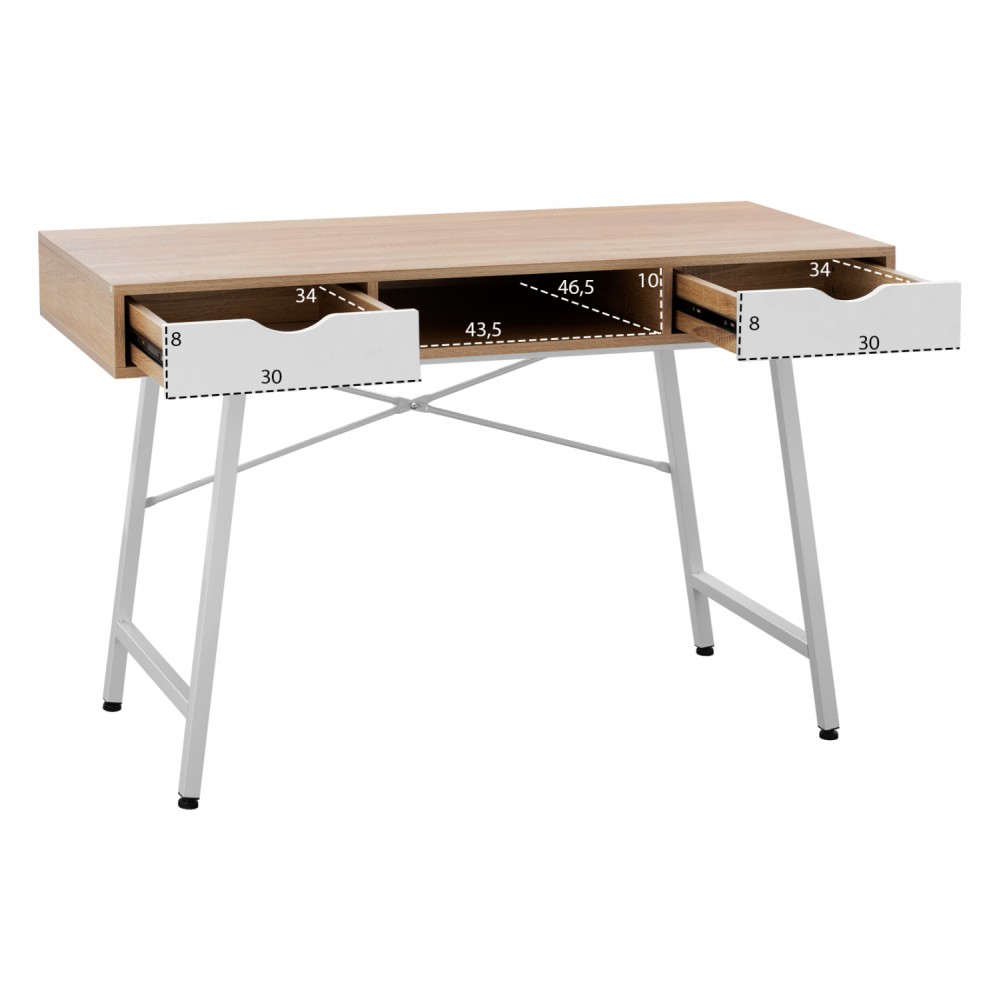 Γραφείο σε χρώμα σονόμα/λευκό 120Χ48Χ76,5