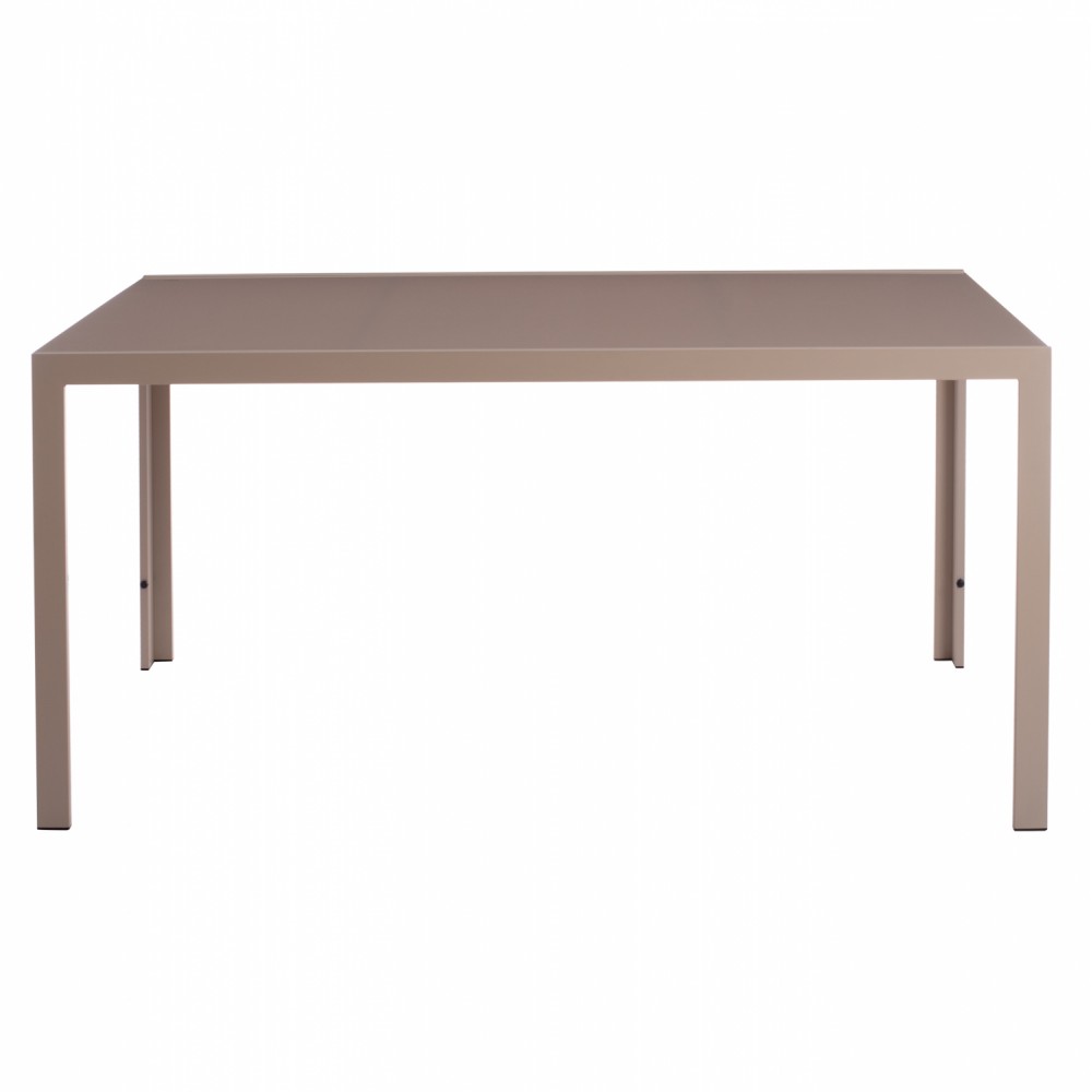 Τραπέζι "OFER" από μέταλλο/γυαλί σε καπουτσίνο χρώμα 150x90x75