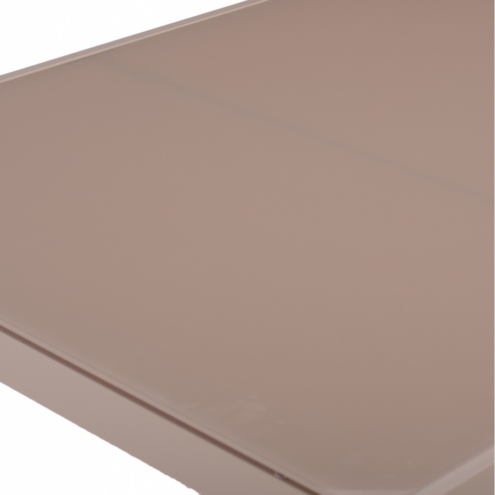 Τραπέζι "OFER" από μέταλλο/γυαλί σε καπουτσίνο χρώμα 150x90x75