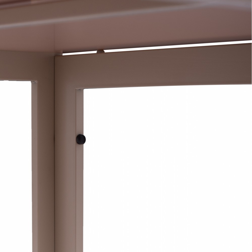 Τραπέζι "OFER" από μέταλλο/γυαλί σε καπουτσίνο χρώμα 150x90x75