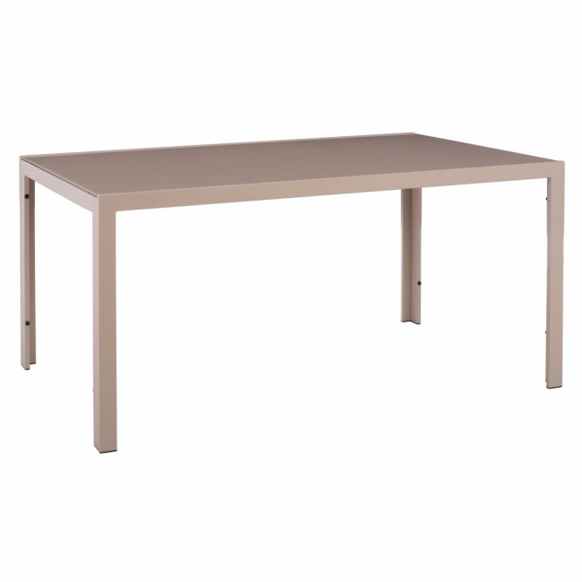 Τραπέζι "OFER" από μέταλλο/γυαλί σε καπουτσίνο χρώμα 150x90x75