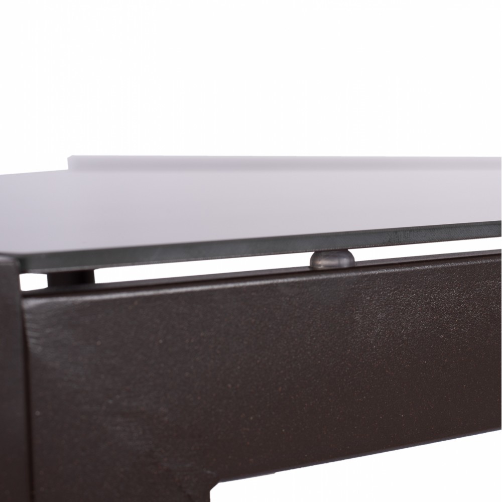 Τραπέζι "OFER" από μέταλλο/γυαλί σε καφέ χρώμα 150x90x75