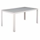 Τραπέζι "OFER" από μέταλλο/γυαλί σε λευκό χρώμα 150x90x75